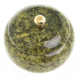 Шкатулка круглая &amp;quot;Жемчужина&amp;quot; камень змеевик 8х8х7 см