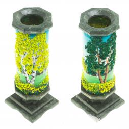 Ваза из камня &amp;quot;Летний пейзаж&amp;quot; 8,5х8,5х22 см