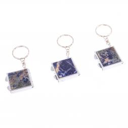 Складное зеркало брелок из содалита квадратное