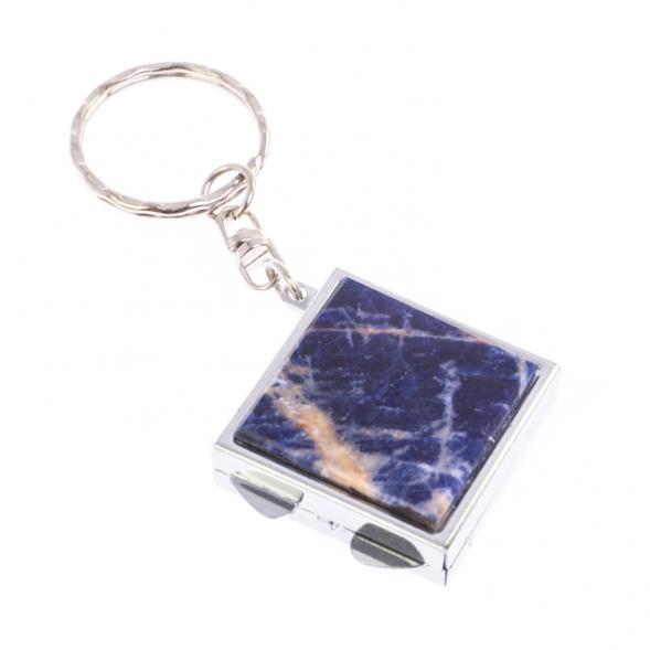 Складное зеркало брелок из содалита квадратное 126615