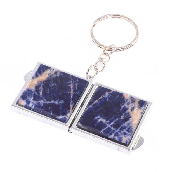 Складное зеркало брелок из содалита квадратное 126615