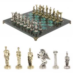 Шахматы &amp;quot;Восточные&amp;quot; доска 40х40 см из змеевика фигуры металл