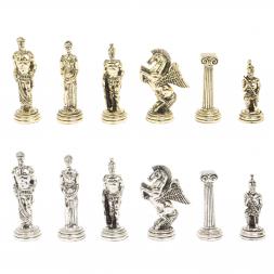 Шахматы &amp;quot;Восточные&amp;quot; доска 40х40 см из змеевика фигуры металл