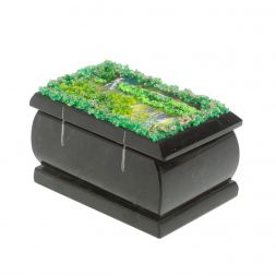 Шкатулка &amp;quot;Летний пейзаж&amp;quot; змеевик каменная крошка 10х6,5х6 см