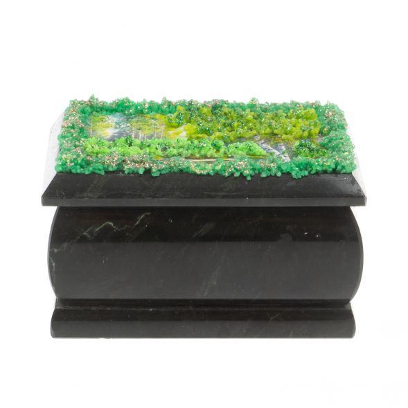 Шкатулка &amp;quot;Летний пейзаж&amp;quot; змеевик каменная крошка 10х6,5х6 см 127307