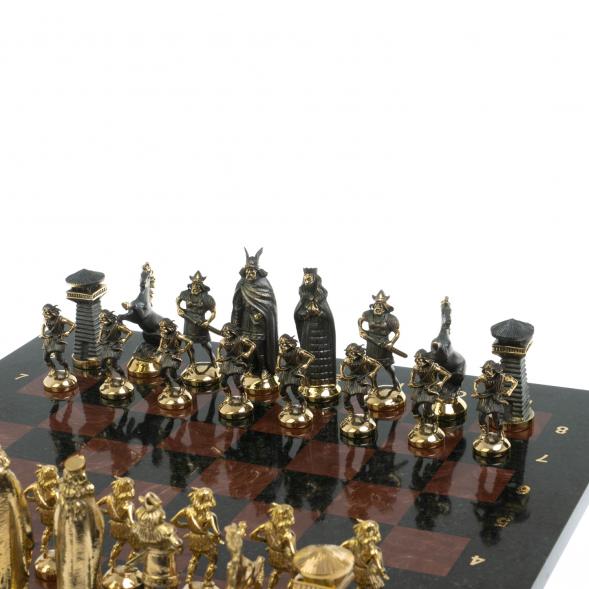 Шахматы подарочные &amp;quot;Викинги&amp;quot; с бронзовыми фигурами 40х40 см 118060