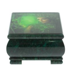 Шкатулка "Хозяйка медной горы" камень змеевик 13х13х8 см