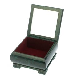 Шкатулка "Хозяйка медной горы" камень змеевик 13х13х8 см