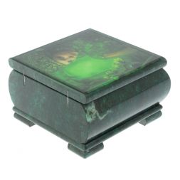 Шкатулка "Хозяйка медной горы" камень змеевик 13х13х8 см