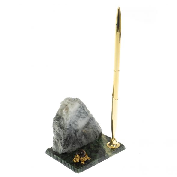 Подставка под ручку &amp;quot;Скала&amp;quot; магнезит змеевик 128859