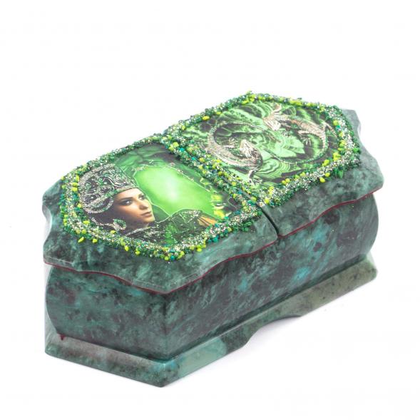 Шкатулка для украшений &amp;quot;Хозяйка медной горы / Две ящерицы&amp;quot; 20х10х7,5 см 121440