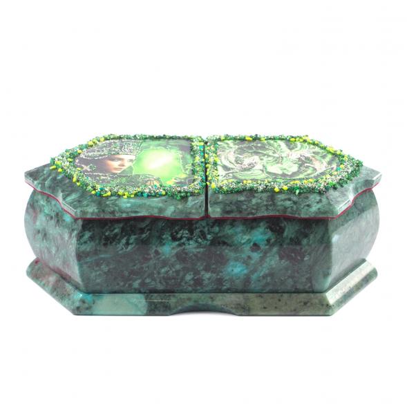 Шкатулка для украшений &amp;quot;Хозяйка медной горы / Две ящерицы&amp;quot; 20х10х7,5 см 121440