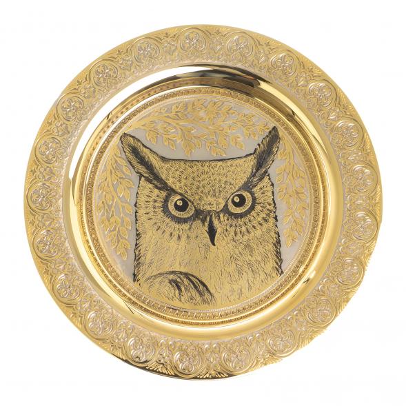 Тарелка с гравюрой &amp;quot;Филин&amp;quot; 22,5 см Златоуст 123293