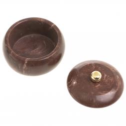 Шкатулка круглая "Жемчужина" камень лемезит 7,5х7,5х6,5 см