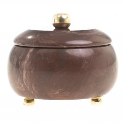 Шкатулка круглая "Жемчужина" камень лемезит 7,5х7,5х6,5 см