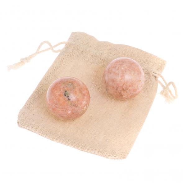 Шары для массажа 3,5 см из розового мрамора 2 шт 125860
