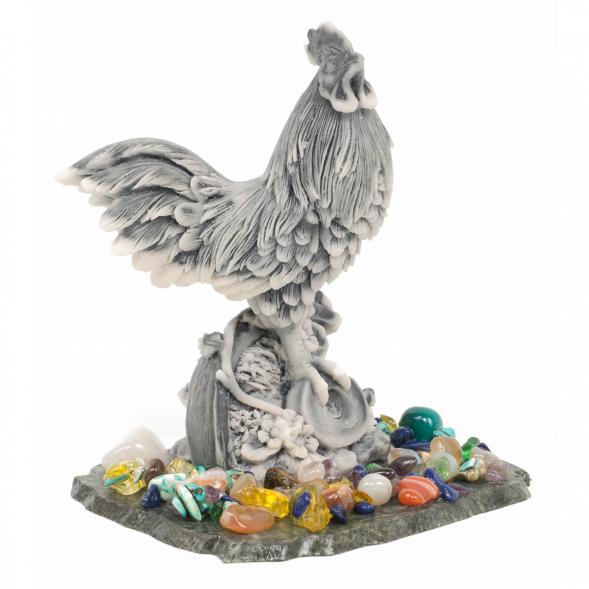 Сувенир &amp;quot;Петух на колесе&amp;quot; из мрамолита 117303