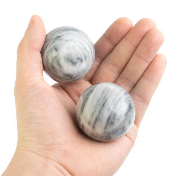 Шары для массажа из серого мрамора 4,5 см 2 шт 126917