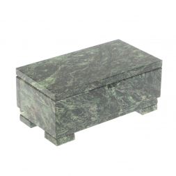 Шкатулка &amp;quot;Купюра&amp;quot; из темно-зеленого змеевика без зеркала