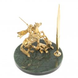 Статуэтка &amp;quot;Георгий Победоносец&amp;quot; с подставкой под ручку 15х15х21 см