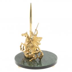 Статуэтка &amp;quot;Георгий Победоносец&amp;quot; с подставкой под ручку 15х15х21 см