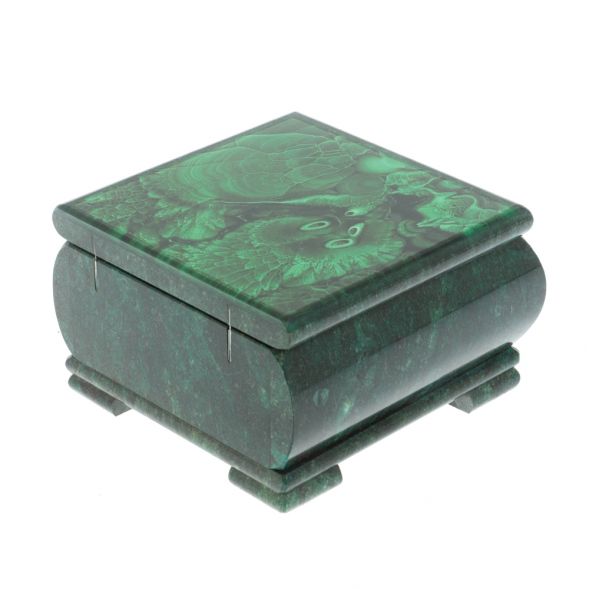 Шкатулка &amp;quot;Малахит&amp;quot; с иллюстрацией камень змеевик 13х13х8 см 128336