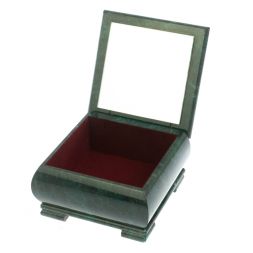 Шкатулка &amp;quot;Малахит&amp;quot; с иллюстрацией камень змеевик 13х13х8 см