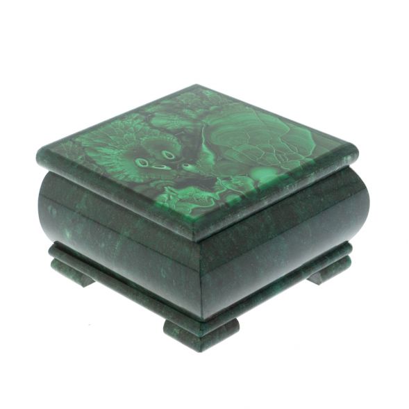 Шкатулка &amp;quot;Малахит&amp;quot; с иллюстрацией камень змеевик 13х13х8 см 128336
