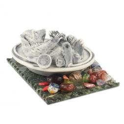 Сувенир &amp;quot;Енот купается&amp;quot; из мрамолита