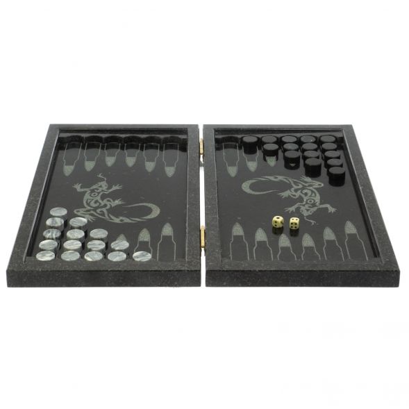 Нарды с гравировкой &amp;quot;Орел / Ящерица&amp;quot; камень гранит 128860