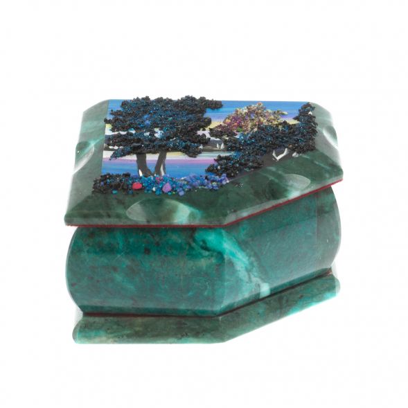 Шкатулка с расписной крышкой &amp;quot;Зимняя ночь&amp;quot; 11х9х6,5 см 128932