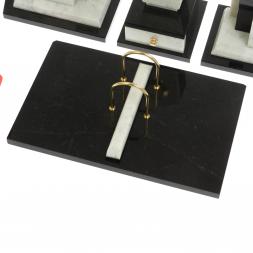 Письменный набор &amp;quot;Бюрократ&amp;quot; из мрамора с часами