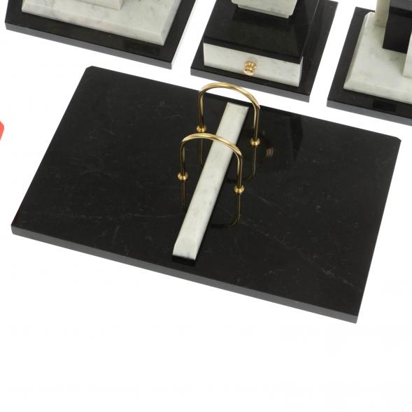 Письменный набор &amp;quot;Бюрократ&amp;quot; из мрамора с часами 129435