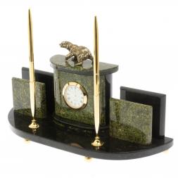 Письменный прибор "Медведь" из змеевика