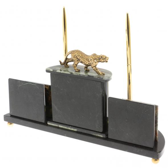 Настольный прибор &amp;quot;Гепард&amp;quot; из офиокальцита 129711