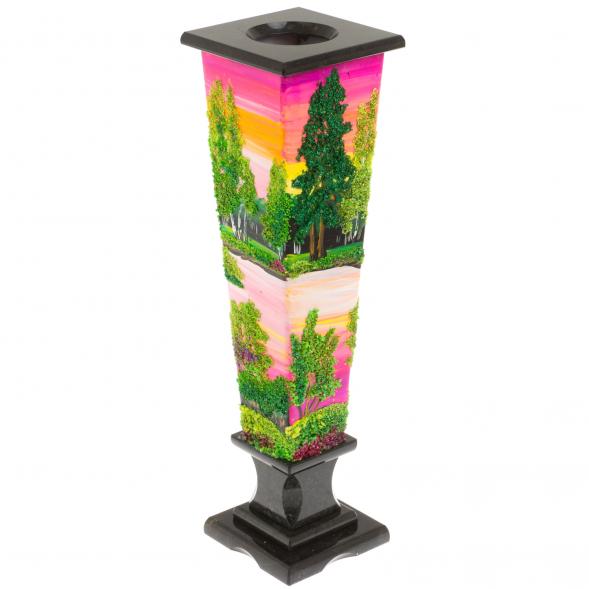 Ваза &amp;quot;Лето. Закат&amp;quot; из черного змеевика и каменной крошки 129965