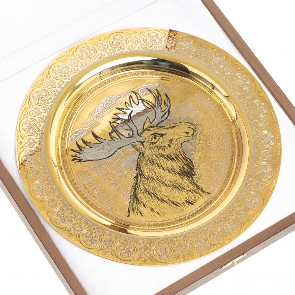 Тарелка с гравюрой &amp;quot;Лось&amp;quot; 22,5 см Златоуст 123295