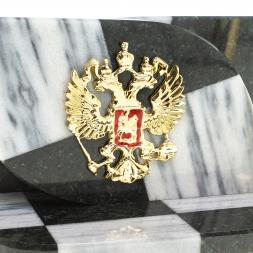 Визитница "Шахматная" из мрамора и змеевика