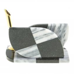 Визитница "Шахматная" из мрамора и змеевика