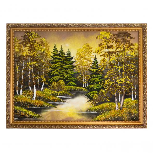 Картина из каменной крошки &amp;quot;Осень янтарная&amp;quot; багет 57х76 см 124013