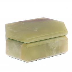 Шкатулка шестиугольная из зеленого оникса 12,5х9х4,5 см (3,5х5)