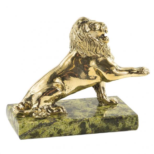 Бронзовая статуэтка &amp;quot;Лев&amp;quot; камень змеевик 120578