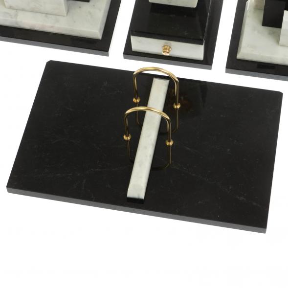 Письменный набор &amp;quot;Бюрократ&amp;quot; с гербом РФ из мрамора 129436