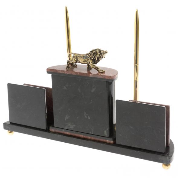 Настольный прибор &amp;quot;Лев&amp;quot; из лемезита 129712