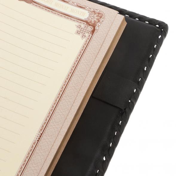 Ежедневник &amp;quot;Лев&amp;quot; А5 обложка из черной кожи Златоуст 129781