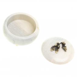 Шкатулка круглая &amp;quot;Желуди&amp;quot; камень мрамор 15х15х8 см