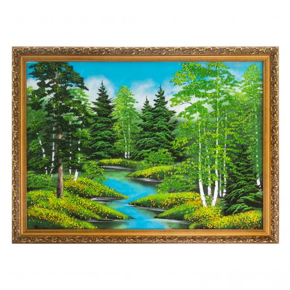 Картина &amp;quot;Летний пейзаж&amp;quot; багет 57х76 см каменная крошка 124014