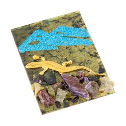 Магнит из змеевика "Ящерица"