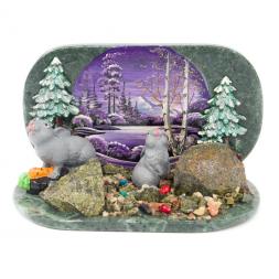 Настольный сувенир "Два зайца"