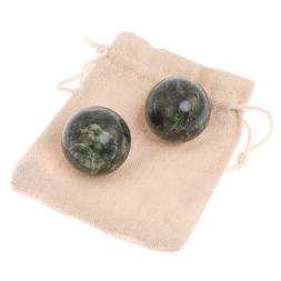 Шары для массажа 3,5 см 2 шт из темного змеевика